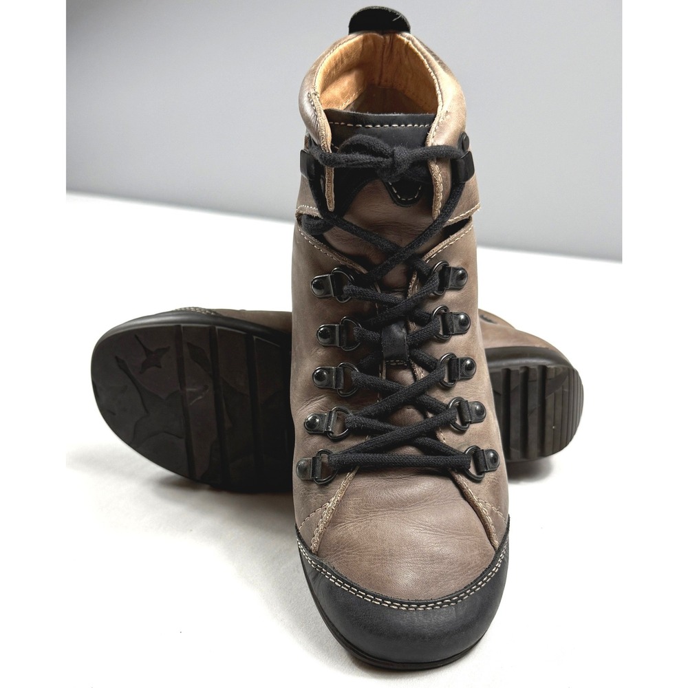 Pikolinos Brown Leather‎ Lace Up Ankle Boots Women's Size 39 Casual Comfort